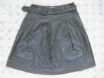 Essentiel Antwerp grijze rok flamingo's geborduurd, 38, Grijs, Essentiel Antwerp, Knielengte, Maat 38/40 (M)