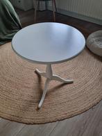 Ikea Dalom wit tafeltje bijzettafel van hout, Huis en Inrichting, Tafels | Bijzettafels, Minder dan 55 cm, Gebruikt, Rond, Hout