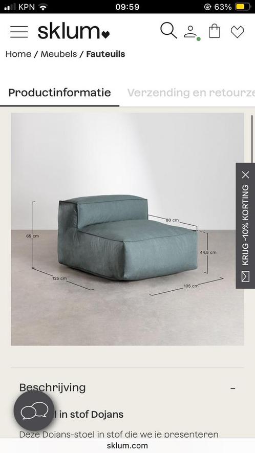 Nieuwe Sklum stoel/ zitzak / 75€ ! Nieuwprijs 209, Huis en Inrichting, Zitzakken, Zo goed als nieuw, Ophalen