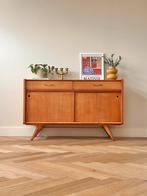 Vintage dressoir sideboard hout jaren 50/60 messing, Huis en Inrichting, Kasten | Dressoirs, Ophalen, Gebruikt, 100 tot 150 cm