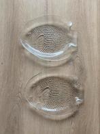 Arcoroc vintage 2 borden schalen glas vis vissen vintage, Ophalen of Verzenden, Zo goed als nieuw, Bord