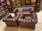 Chesterfield 2 x fauteuil &  bank