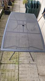 Tuintafel met 4 stoelen, Tuin en Terras, Tuintafels, Ophalen, Gebruikt, Rechthoekig, Kunststof