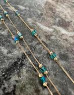 14K Gouden Set met Blauwe Saffieren - Ketting & Armband, Sieraden, Tassen en Uiterlijk, Kettingen, Ophalen of Verzenden, Zo goed als nieuw