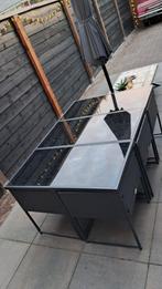 Tuinset met glazen tafel en stoelen, Ophalen, Overige materialen, Gebruikt, Hocker