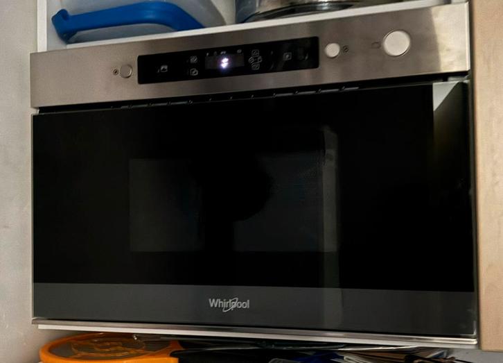 Inbouw Whirlpool AMW4901/IX Magnetron met Stoomfunctie, Witgoed en Apparatuur, Magnetrons, Gebruikt, Inbouw, Magnetron, 45 tot 60 cm