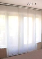 Paneelgordijnen 4 sets 20 panelen met trekstang, Ophalen, Gebruikt, 200 cm of meer, Wit