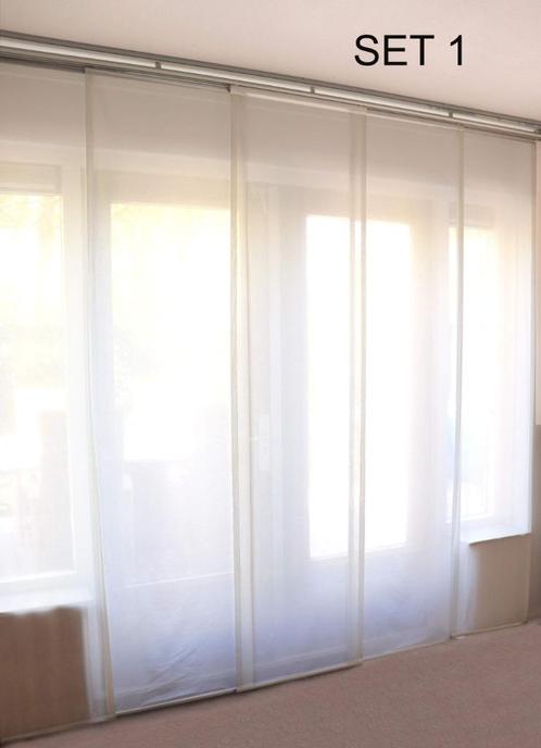 Paneelgordijnen 4 sets 20 panelen met trekstang, Huis en Inrichting, Stoffering | Gordijnen en Lamellen, Gebruikt, 200 cm of meer