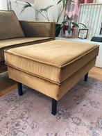 WOOOD Rodeo hocker op poten velvet honinggeel, Ophalen, Zo goed als nieuw, Rond