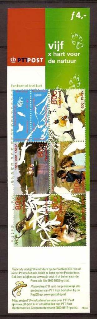 Nederland NVPH nr 1952/6 PB postfris Hart voorde natuur 2001 beschikbaar voor biedingen