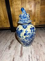 Delfts Blauwe Porseleinen Pot met Deksel - 50cm, Ophalen of Verzenden