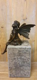 Bronzen beeld/ ZITTEND ELFJE /FEE / ENGEL, Ophalen of Verzenden