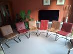 6 eetkamerstoelen leer met rvs, Ophalen, Gebruikt, Leer, Vijf, Zes of meer stoelen