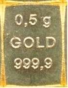 1x Goud baar halve gram, Ophalen of Verzenden, Goud