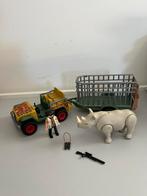 Playmobil safari terreinwagen met neushoorn, Kinderen en Baby's, Speelgoed | Playmobil, Ophalen of Verzenden, Zo goed als nieuw