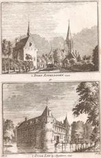 't Dorp Apeldoorn, 1744 - 't Oude Loo bij Appeldoorn, 1744, Antiek en Kunst, Kunst | Etsen en Gravures, Ophalen of Verzenden