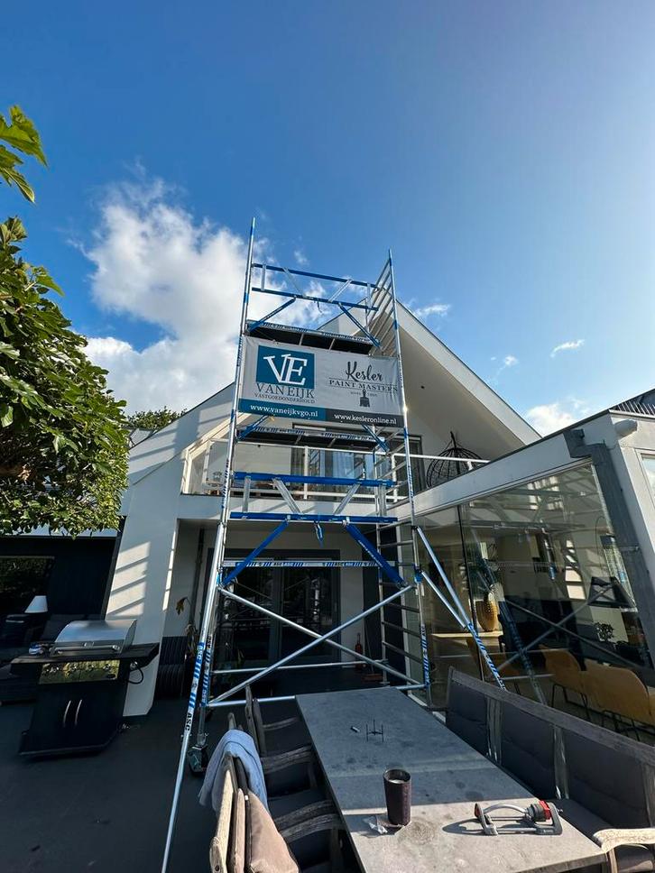 AGS Pro Steiger | werkhoogte 10,2 m | dubbelzijdig | Carbon, Doe-het-zelf en Verbouw, Steigers, Zo goed als nieuw, Rolsteiger of Kamersteiger