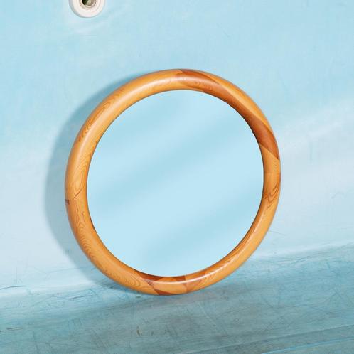 Minimalist houten spiegel seventies Glas Mäster Sweden, Huis en Inrichting, Woonaccessoires | Spiegels, Zo goed als nieuw, Minder dan 50 cm