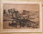Ets op chine collé van Herman J van der Weele, Antiek en Kunst, Ophalen of Verzenden