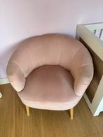 Roze velours schelpstoel, Huis en Inrichting, Fauteuils, Ophalen, Gebruikt