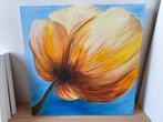 canvas schilderij bloem 70x70, Ophalen, Oorspronkelijke maker, Zo goed als nieuw, Schilderij