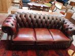 Klassieke Chesterfield bank - Leer, Ophalen of Verzenden