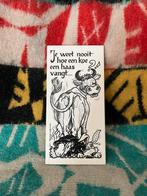 Vintage porseleinen wandtegel met prent en spreuk, Ophalen of Verzenden