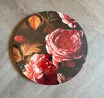Decoratieve ronde cavas plaat met bloemen, Ophalen of Verzenden, Nieuw