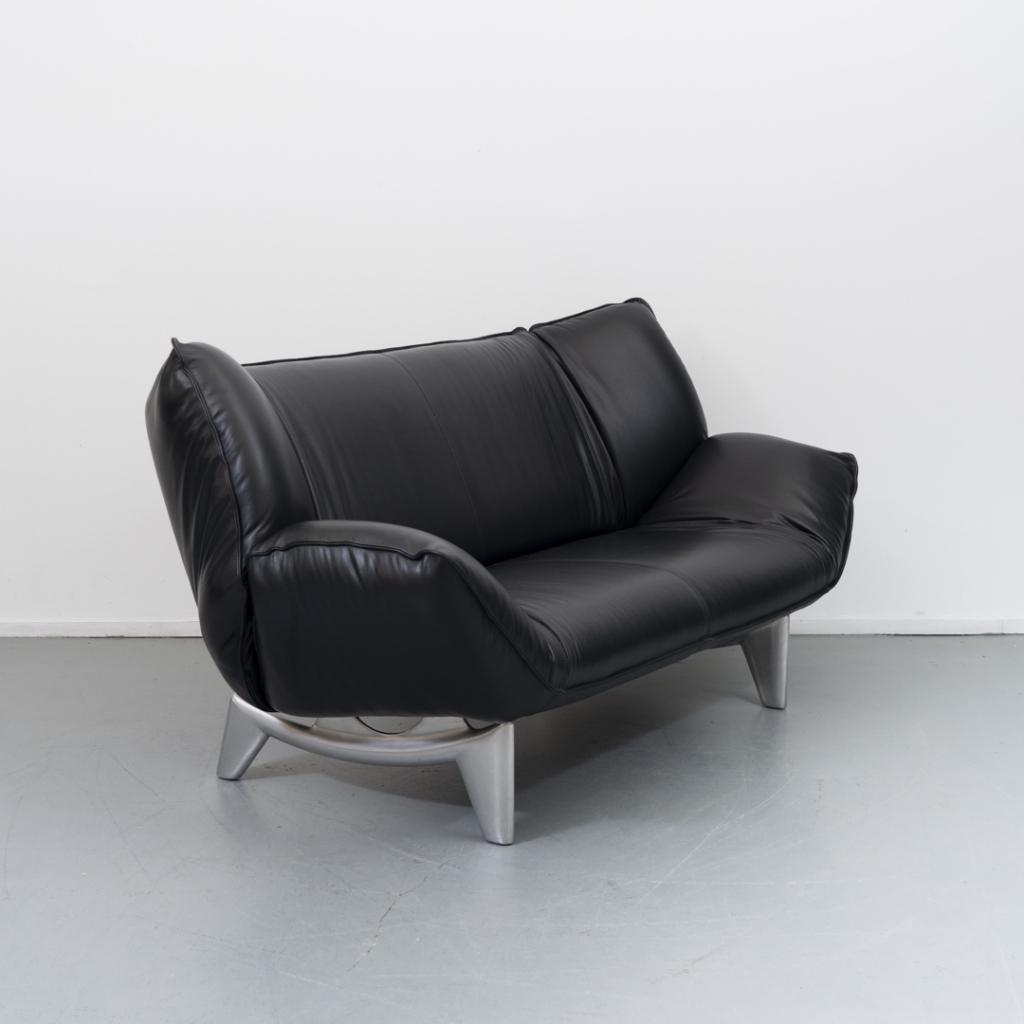 2x Leolux Tango 2 zits bank zwart leder (glad/soepel), Niet ingevuld, Niet ingevuld, Leer, Ophalen of Verzenden