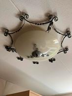 Vintage Plafondlamp Metaal/Glas, Ophalen, Gebruikt, Glas