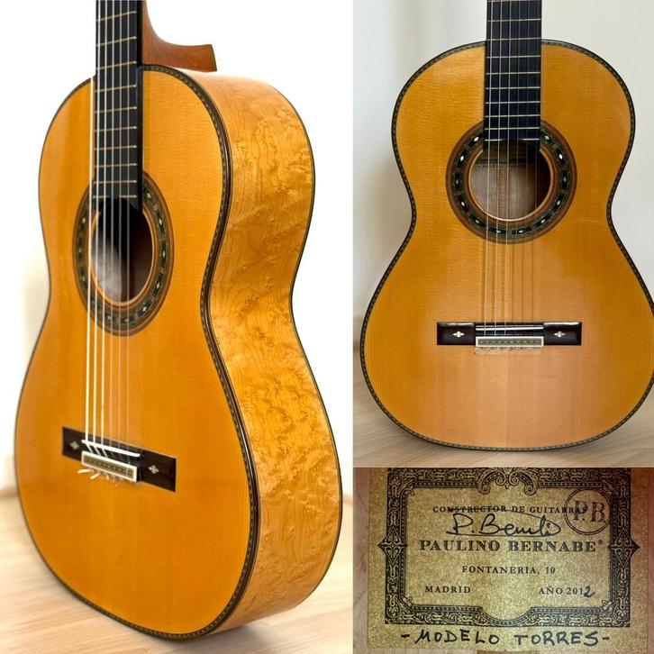 Concertgitaar PAULINO BERNABE TORRES 1864 replica, Muziek en Instrumenten, Snaarinstrumenten | Gitaren | Akoestisch, Zo goed als nieuw