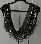 NIEUW zwarte heup sjaal met muntjes IBIZA Gypsy style, Verzenden, Nieuw, Sjaal