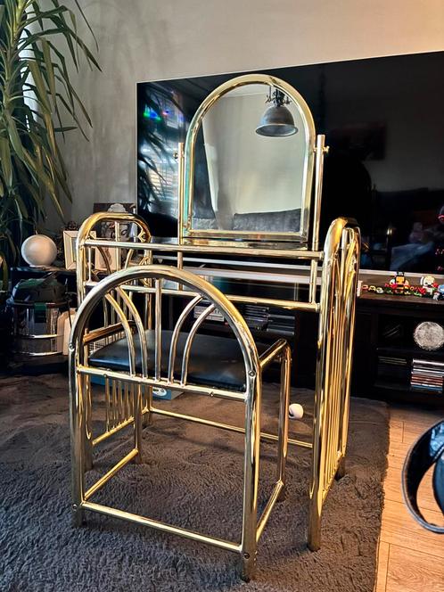 Vintage kaptafel goud, Huis en Inrichting, Tafels | Kaptafels, Gebruikt, 100 tot 150 cm, 50 tot 100 cm, Metaal of Aluminium, Ophalen