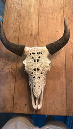 Gegraveerde Buffel Kop Wanddecoratie, Huis en Inrichting, Ophalen, Gebruikt