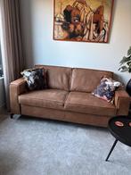 cognac bruine leren bank 2 1/2 zit, Ophalen, 150 tot 200 cm, Driepersoons, Zo goed als nieuw