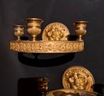 Antieke empire bronzen wandkandelaars, Ophalen, Koper of Brons