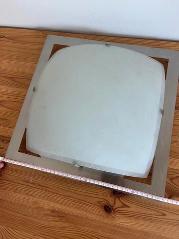 Plafoniere RVS en glas beschikbaar voor biedingen
