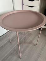 Te koop bijzettafel metal oud roze, Rond, Ophalen of Verzenden, 45 tot 60 cm, Minder dan 55 cm