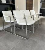 4/6 wit lederen Henders & Hazel “the Frame” design., Huis en Inrichting, Stoelen, Ophalen, Wit, Niet opgegeven, Zo goed als nieuw