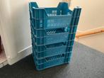 4 stevige, blauwe kratjes - handig voor boeken, CD’s, DVD’s, Doe-het-zelf en Verbouw, Kratten en Dozen, Ophalen, Zo goed als nieuw