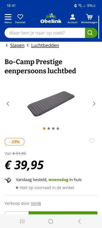 2x Bo-Camp Luchtbed/Matras - Zo goed als nieuw! beschikbaar voor biedingen
