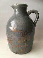 Vaas (type kruik) grijs / antraciet & quote Take a deep, Huis en Inrichting, Woonaccessoires | Vazen, Overige kleuren, Aardewerk of Porselein