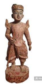 Polychroom houten beeld uit India., Antiek en Kunst, Ophalen of Verzenden