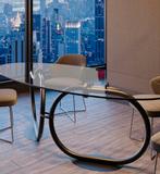 Unieke handgemaakte glazen Cartier eettafel, Ophalen, 100 tot 150 cm, Design handgemaakt, Vijf personen of meer