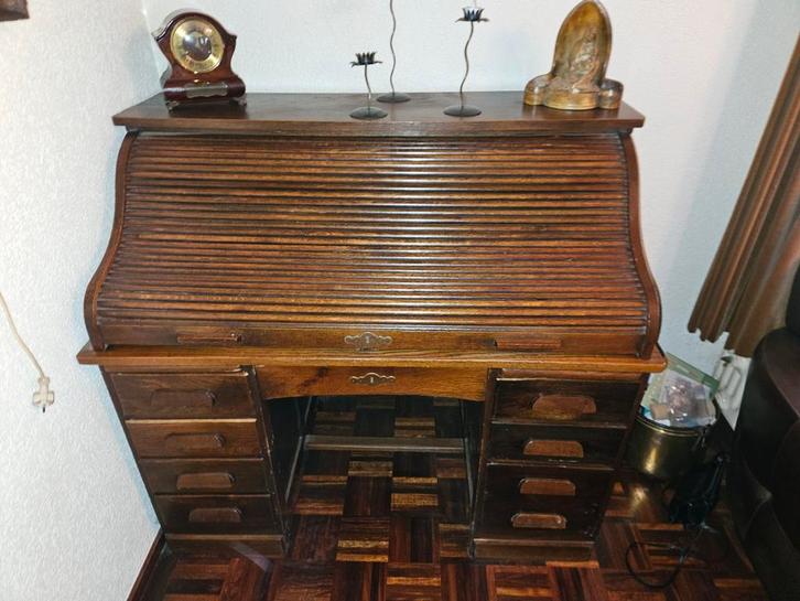 Antiek Rolluik Bureau met Stoel, Huis en Inrichting, Bureaus, Ophalen