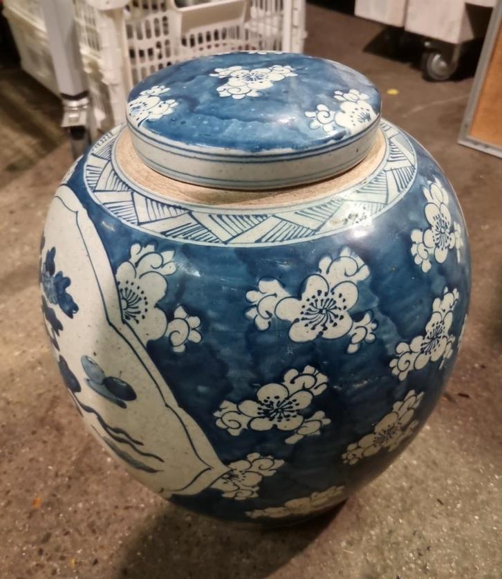 Antieke grote Chinese pot gemberpot China, Antiek en Kunst, Antiek | Vazen, Ophalen