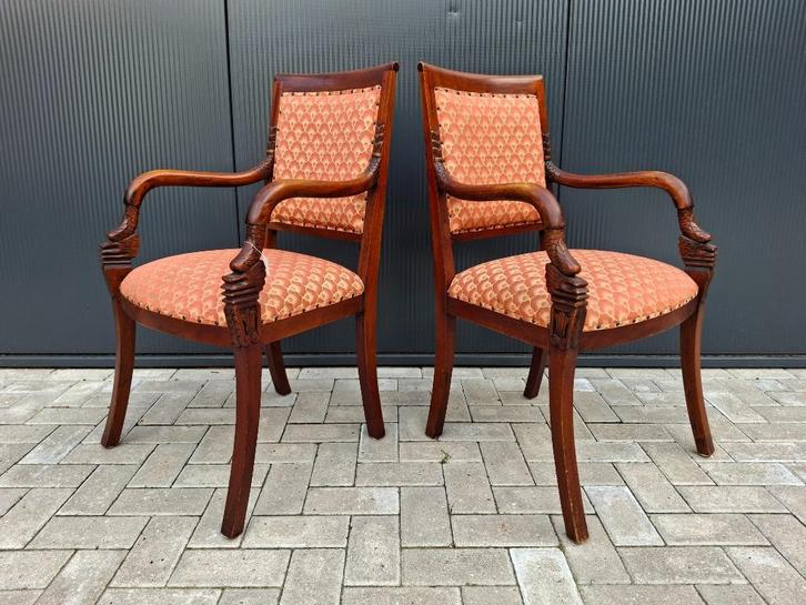 Antieke Empire Dolfijn stoelen Frankrijk circa 1810, Antiek en Kunst, Antiek | Meubels | Stoelen en Banken, Ophalen