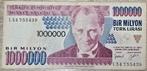 Turkije 1.000.000 lira, Ophalen, Overige landen