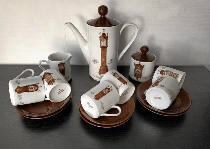Vintage klokken servies Mitterteich, Douwe Egberts, Antiek en Kunst, Antiek | Servies compleet, Ophalen of Verzenden