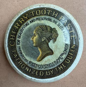 Antiek deksel van een tandpastapot, rond 1880 beschikbaar voor biedingen